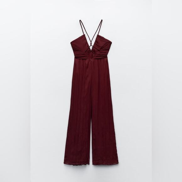 ZARA LONG CROSSED BACK JUMPSUIT - Picture 9 of 13